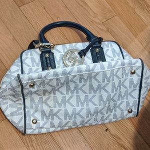 Michael kors blue and white purse